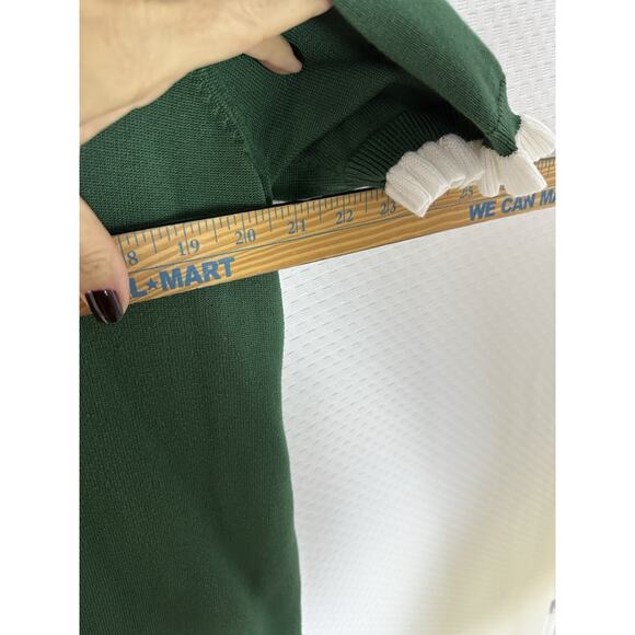 Belle Pogue Rockabilly Pin-up Green cardigan sweater White trim XL - Picture 7 of 8